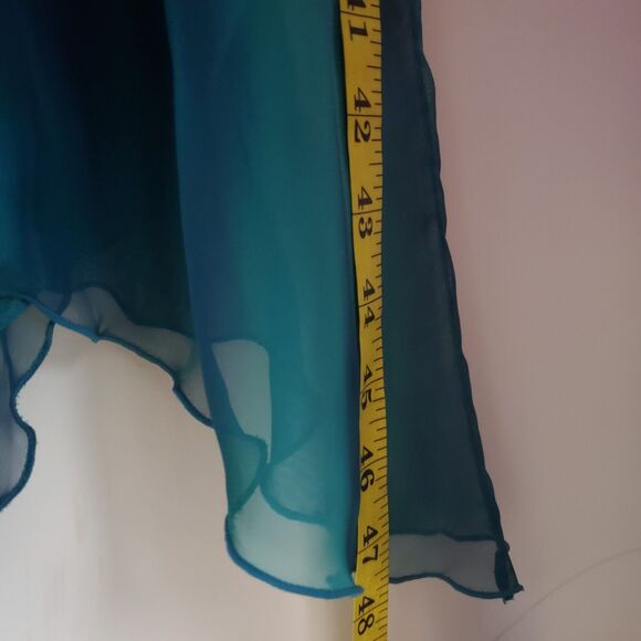 En Focus Women's Dress 16 Green Asymmetrical Vintage 90s Fairy Mermaid Elegant - Picture 13 of 14